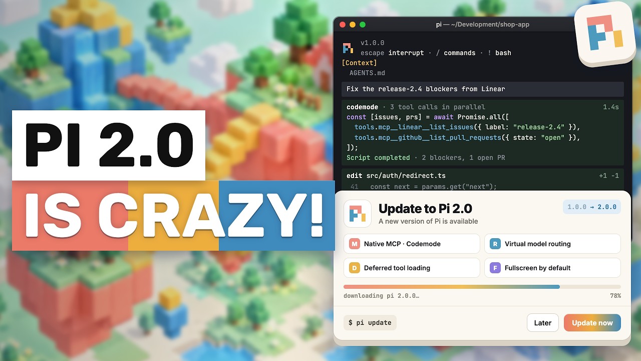 Pi 2.0 (Codemode, Durable Tools & More!): Native via Codemode, Custom Model Routing & Pi Durable