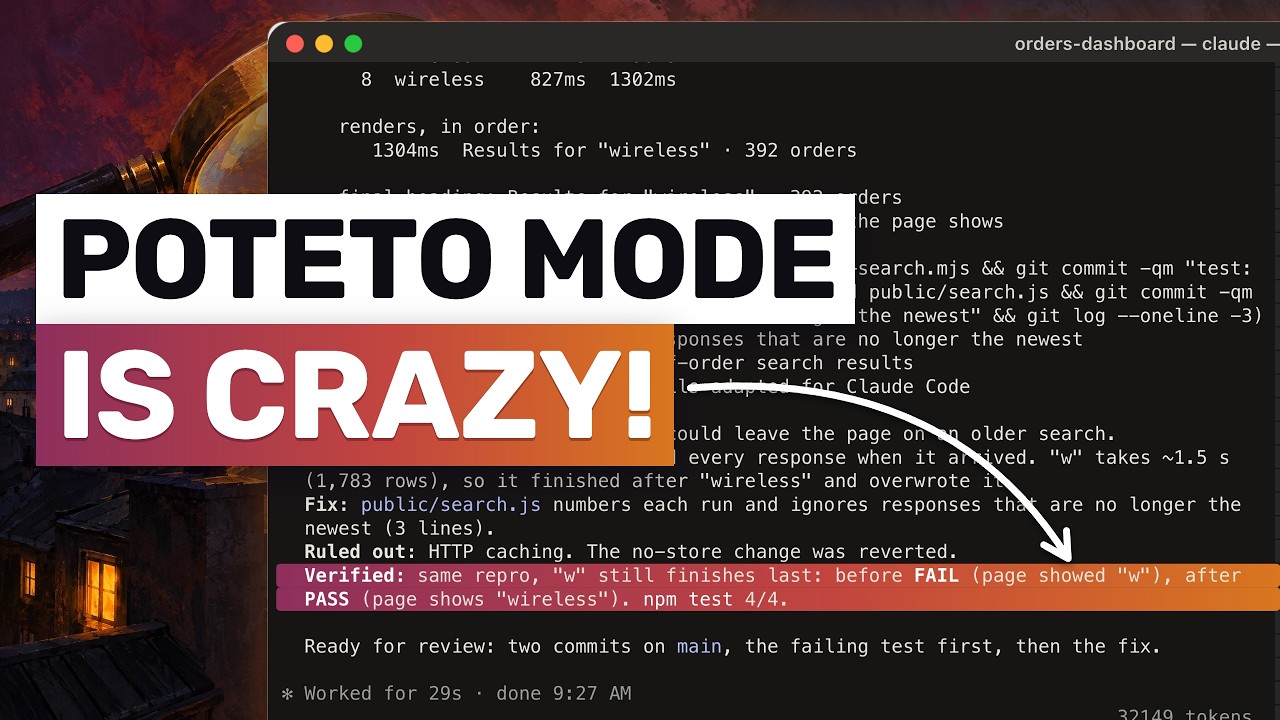Poteto Mode + Claude Code is SOMETHING ELSE!